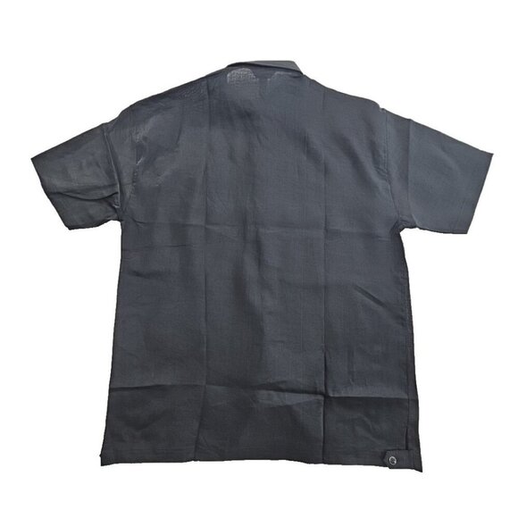 Jackpot Linen Shirt Men's Size Large Ink Black Short Sleeve Button Up NWT Resort - Picture 2 of 14